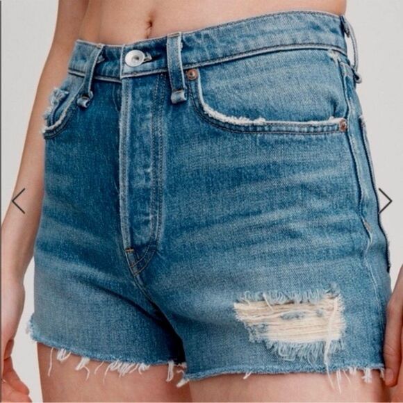 Rag & Bone Maya High Rise Denim Blue Jean Shorts - Picture 1 of 8